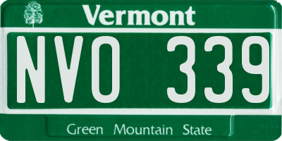 VT license plate NVO339