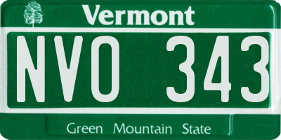 VT license plate NVO343