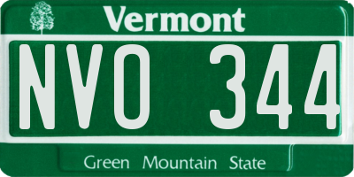 VT license plate NVO344
