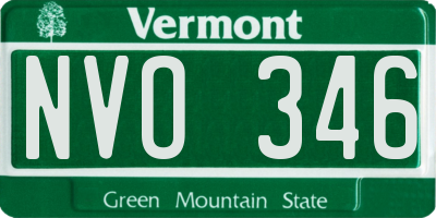 VT license plate NVO346