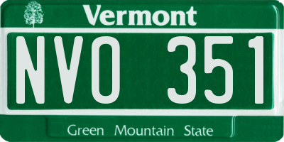 VT license plate NVO351