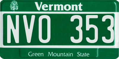 VT license plate NVO353