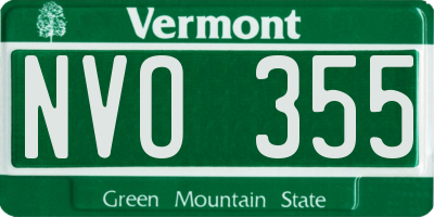 VT license plate NVO355