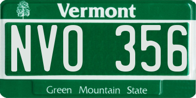 VT license plate NVO356