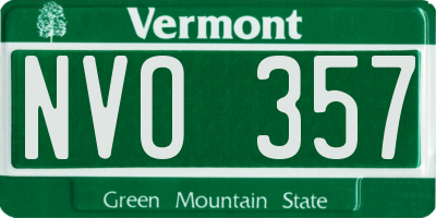 VT license plate NVO357