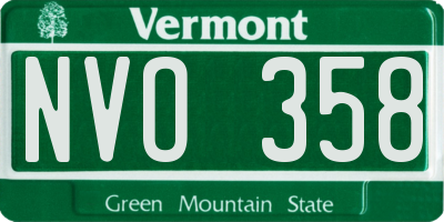 VT license plate NVO358
