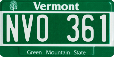 VT license plate NVO361