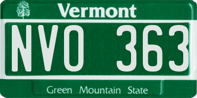 VT license plate NVO363