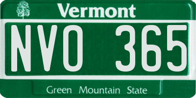 VT license plate NVO365