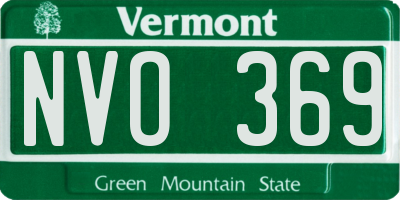 VT license plate NVO369
