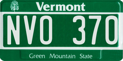 VT license plate NVO370