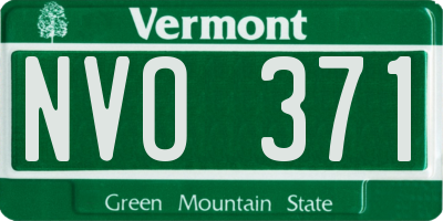 VT license plate NVO371