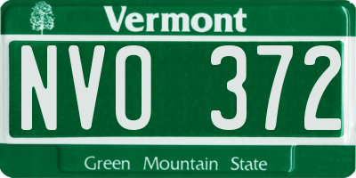 VT license plate NVO372