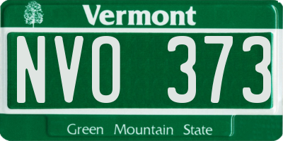 VT license plate NVO373