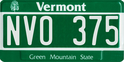 VT license plate NVO375