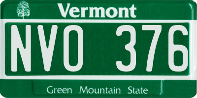 VT license plate NVO376