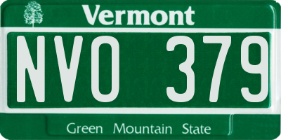VT license plate NVO379