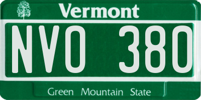 VT license plate NVO380