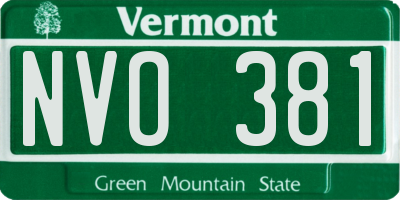 VT license plate NVO381
