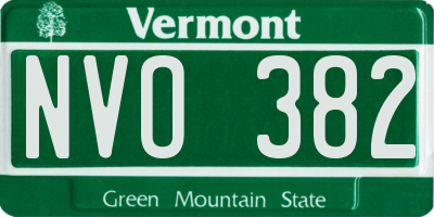 VT license plate NVO382