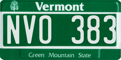 VT license plate NVO383
