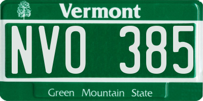 VT license plate NVO385