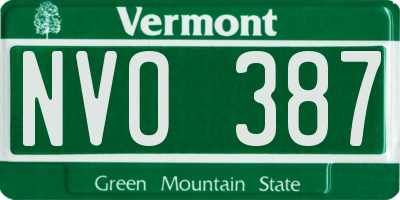 VT license plate NVO387