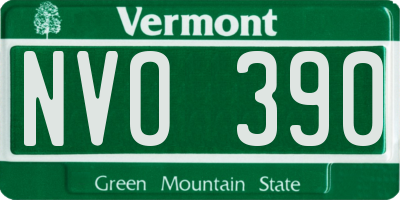 VT license plate NVO390