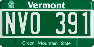 VT license plate NVO391