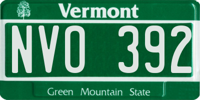 VT license plate NVO392