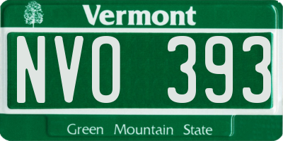 VT license plate NVO393