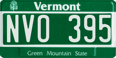 VT license plate NVO395