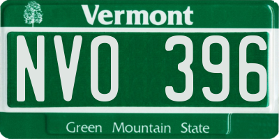 VT license plate NVO396