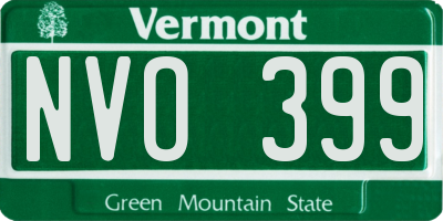 VT license plate NVO399