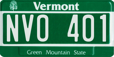 VT license plate NVO401