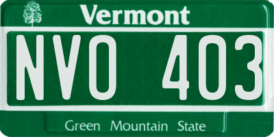 VT license plate NVO403