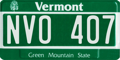 VT license plate NVO407