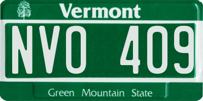 VT license plate NVO409