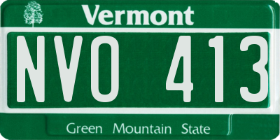 VT license plate NVO413