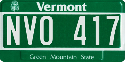 VT license plate NVO417