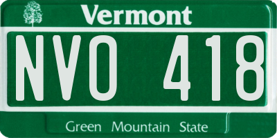 VT license plate NVO418