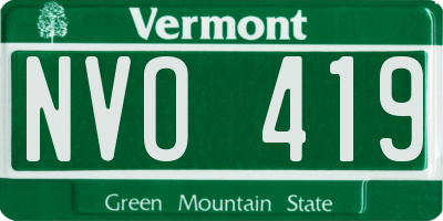 VT license plate NVO419