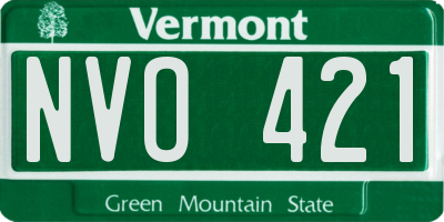 VT license plate NVO421