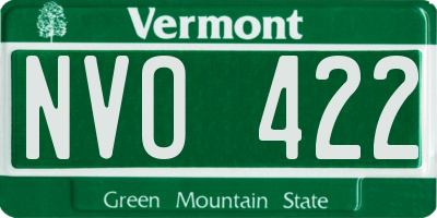 VT license plate NVO422