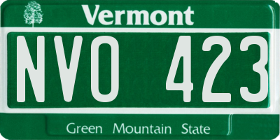 VT license plate NVO423