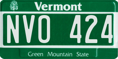 VT license plate NVO424