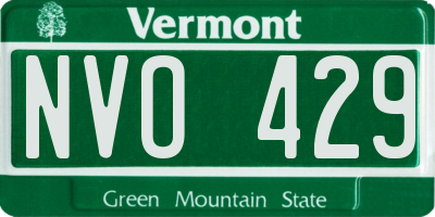 VT license plate NVO429