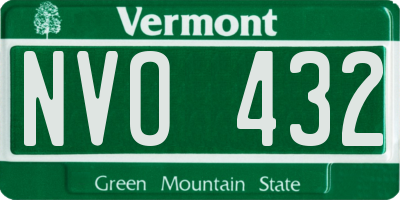 VT license plate NVO432