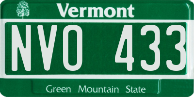 VT license plate NVO433