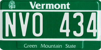 VT license plate NVO434